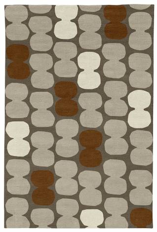 Judy Ross Hand-Knotted Custom Wool Tabla Rug iron/oyster/parchment/russet