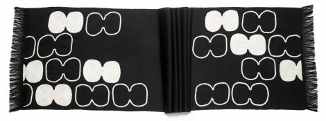scarvestablablack/cream Judy Ross Textiles Hand-Embroidered Wool Tabla Scarf black/cream