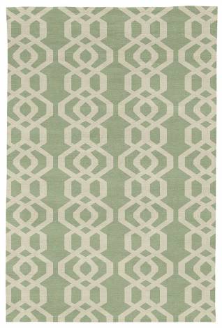 Judy Ross Hand-Knotted Custom Wool Trellis Rug celery/parchment