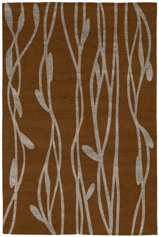 Judy Ross Hand-Knotted Custom Wool Vines Rug russet/smoke silk