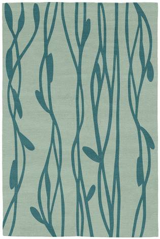 Judy Ross Hand-Knotted Custom Wool Vines Rug seabreeze/seafoam