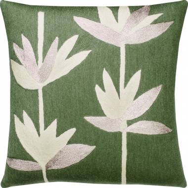 Pillow Palm Pillows moss/ivory/silver rayon