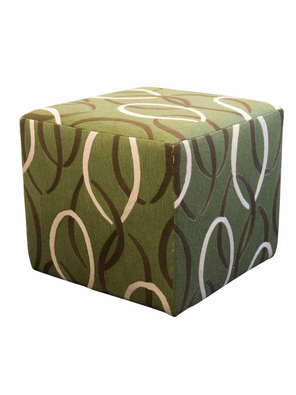 Judy Ross Textiles Hand-made Links Cube Furniture moss/fig/ivory