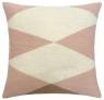 Judy Ross Textiles Hand-Embroidered Chain Stitch Ace Throw Pillow blush/cream/mushroom