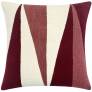 Judy Ross Textiles Hand-Embroidered Chain Stitch Blade Throw Pillow cream/berry/raspberry