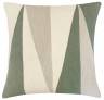 Judy Ross Textiles Hand-Embroidered Chain Stitch Blade Throw Pillow cream/sage/oyster