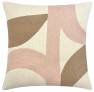 Judy Ross Textiles Hand-Embroidered Chain Stitch Eclipse Throw Pillow cream/blush/mushroom