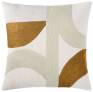 Judy Ross Textiles Hand-Embroidered Chain Stitch ECLIPSE Throw Pillow cream/oyster/gold rayon