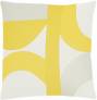 Judy Ross Textiles Hand-Embroidered Chain Stitch ECLIPSE Throw Pillow cream/yellow/oyster