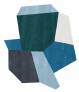 Judy Ross Hand-Knotted Custom Wool Geo Rug cream/marine/sky blue/powder blue/slate