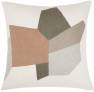 Judy Ross Textiles Hand-Embroidered Chain Stitch Geo Throw Pillow cream/oyster/mushroom/iron/smoke