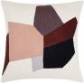 Judy Ross Textiles Hand-Embroidered Chain Stitch Geo Throw Pillow cream/sierra/blush/mauve/black/oyster