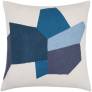Judy Ross Textiles Hand-Embroidered Chain Stitch Geo Throw Pillow cream/slate/azure/tropical blue/powder blue