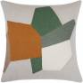 Judy Ross Textiles Hand-Embroidered Chain Stitch Geo Throw Pillow oyster/mushroom/amber/pine/sage/cream