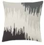 Judy Ross Textiles Hand-Embroidered Chain Stitch IKAT BANDS Throw Pillow ice/dark grey/cream/charcoal