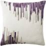 Judy Ross Textiles Hand-Embroidered Chain Stitch IKAT Throw Pillow cream/fog rayon/grape/lilac