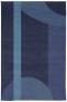 Judy Ross Hand-Knotted Custom Wool Luna Rug midnight/slate/dusty blue silk/cornflower silk