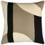 Judy Ross Textiles Hand-Embroidered Chain Stitch Luna Throw Pillow smoke/cream/black