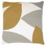 Judy Ross Textiles Hand-Embroidered Chain Stitch Petal Throw Pillow cream/curry/oyster/smoke