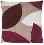 Judy Ross Textiles Hand-Embroidered Chain Stitch Petal Throw Pillow mushroom/cream/merlot/berry