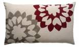Judy Ross Textiles Hand-Embroidered Chain Stitch Carousel Throw Pillow berry/smoke