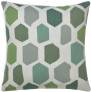Judy Ross Textiles Hand-Embroidered Chain Stitch Quartz Throw Pillow cream/celadon/pool/seabreeze/seafoam/spearmint