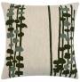 Judy Ross Textiles Hand-Embroidered Chain Stitch Seaweed Throw Pillow oyster/olive drab/sage
