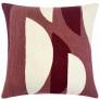 Judy Ross Textiles Hand-Embroidered Chain Stitch Slice Throw Pillow raspberry/cream/berry