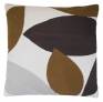 Judy Ross Textiles Hand-Embroidered Chain Stitch Spring Throw Pillow cream/chestnut/oyster/chocolate