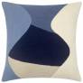 Judy Ross Textiles Hand-Embroidered Chain Stitch Totem Throw Pillow cornflower/slate/navy/oyster/cream
