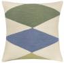 Judy Ross Textiles Hand-Embroidered Chain Stitch Ace Throw Pillow cream/mint/cornflower/celery