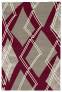 Judy Ross Hand-Knotted Custom Wool Argyle Rug berry/smoke/smoke silk/cream
