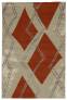 Judy Ross Hand-Knotted Custom Wool Argyle Rug oyster/spice/oyster silk/iron silk
