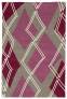 Judy Ross Hand-Knotted Custom Wool Argyle Rug smoke/raspberry/berry/cream