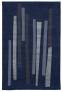 Judy Ross Hand-Knotted Custom Wool Bars Rug midnight/robin/perwinkle silk/slate