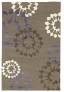 Judy Ross Hand-Knotted Custom Wool Carousel Rug pewter/cream silk/grape silk/fig silk