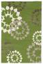 Judy Ross Hand-Knotted Custom Wool Carousel Rug spring green/fig silk/cream/pewter silk