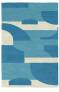 Judy Ross Hand-Knotted Custom Wool Composition Rug cream/peacock/seafoam