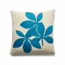 Judy Ross Textiles Hand-Embroidered Chain Stitch Fauna Throw Pillow tropical blue