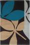 Judy Ross Hand-Knotted Custom Wool Fauna Rug chocolate/tropical blue/celadon/blonde