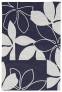 Judy Ross Hand-Knotted Custom Wool Flora Rug navy/cream