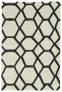 Judy Ross Hand-Knotted Custom Wool Jalli Rug cream/black