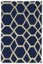 Judy Ross Hand-Knotted Custom Wool Jalli Rug midnight/parchment silk