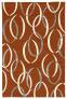 Judy Ross Hand-Knotted Custom Wool Links Rug pumpkin/parchment silk/silver silk