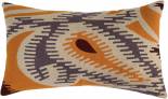 Judy Ross Textiles Hand-Embroidered Chain Stitch Paisley 14x24 Throw Pillow smoke/grape/melon/berry