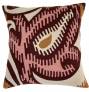Judy Ross Textiles Hand-Embroidered Chain Stitch Paisley Throw Pillow berry/dusty pink/amber/oyster