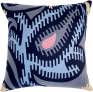 Judy Ross Textiles Hand-Embroidered Chain Stitch Paisley Throw Pillow navy/cornflower/slate/oyster/lilac