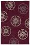 Judy Ross Hand-Knotted Custom Wool Pinwheel Rug burgundy/smoke/smoke silk/mulberry