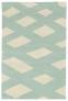 Judy Ross Hand-Knotted Custom Wool Plaid Rug ivory/seabreeze