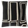Judy Ross Textiles Hand-Embroidered Chain Stitch Procession Throw Pillow black/oyster